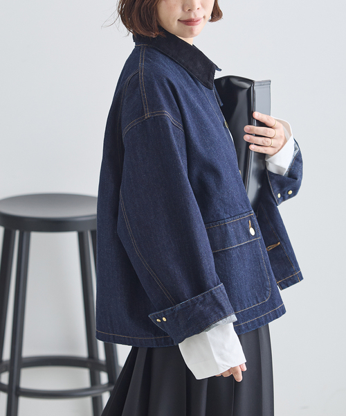 journal standard L'essage(ジャーナルスタンダードレサージュ)の「カバーオールジャケット(その他アウター・レディース・ネイビー・38/36)」の5枚目の写真
