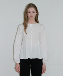 PAP FLARE SLIT BLOUSE WHITE
