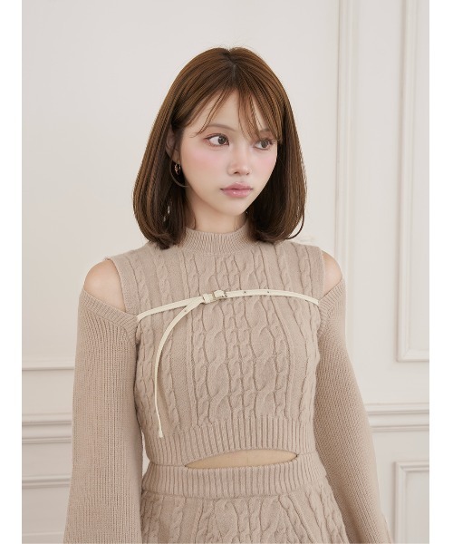 Darich（ダーリッチ）の「DDモチーフアンサンブルニットミニワンピース（ワンピース・レディース・アイボリー/ベージュ/ブラック・FREE）」の12枚目の写真