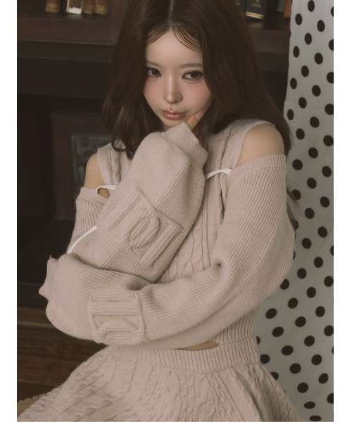 Darich（ダーリッチ）の「DDモチーフアンサンブルニットミニワンピース（ワンピース・レディース・アイボリー/ベージュ/ブラック・FREE）」の4枚目の写真