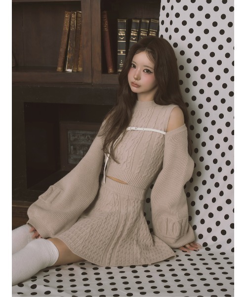 Darich（ダーリッチ）の「DDモチーフアンサンブルニットミニワンピース（ワンピース・レディース・アイボリー/ベージュ/ブラック・FREE）」の19枚目の写真