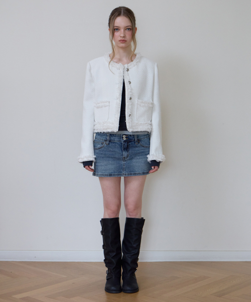 ROSEFRANTZ（ロゼフランツ）の「Soft Fringe Tweed Jacket [Ivory]（その他アウター・レディース・アイボリー・OS）」の2枚目の写真