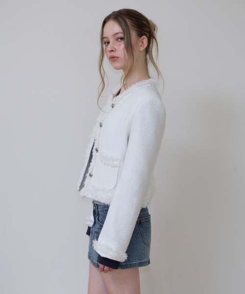 ROSEFRANTZ（ロゼフランツ）の「Soft Fringe Tweed Jacket [Ivory]（その他アウター・レディース・アイボリー・OS）」の9枚目の写真