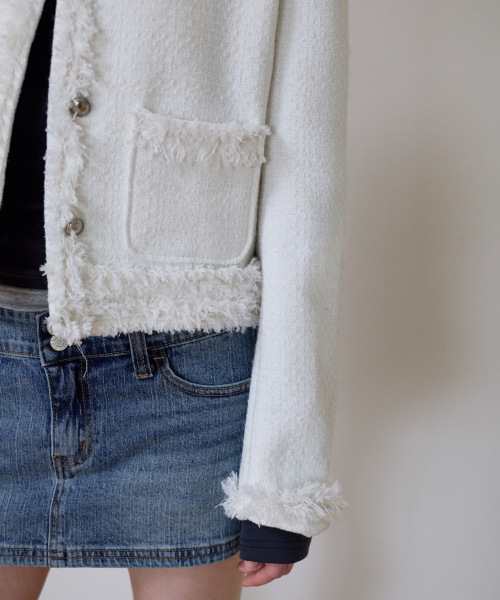 ROSEFRANTZ（ロゼフランツ）の「Soft Fringe Tweed Jacket [Ivory]（その他アウター・レディース・アイボリー・OS）」の12枚目の写真