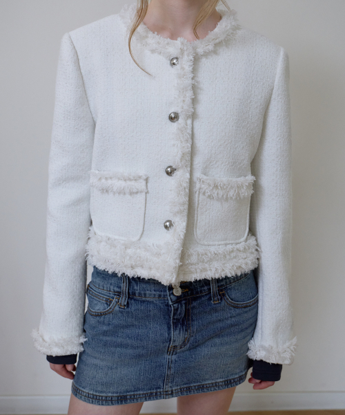 ROSEFRANTZ（ロゼフランツ）の「Soft Fringe Tweed Jacket [Ivory]（その他アウター・レディース・アイボリー・OS）」の13枚目の写真