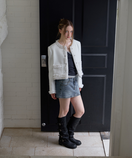 ROSEFRANTZ（ロゼフランツ）の「Soft Fringe Tweed Jacket [Ivory]（その他アウター・レディース・アイボリー・OS）」の17枚目の写真