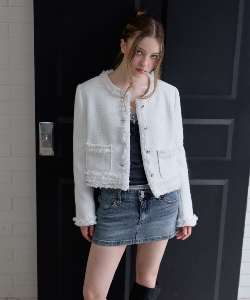 ROSEFRANTZ（ロゼフランツ）の「Soft Fringe Tweed Jacket [Ivory]（その他アウター・レディース・アイボリー・OS）」の18枚目の写真