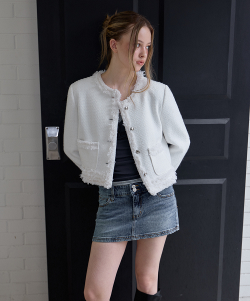 ROSEFRANTZ（ロゼフランツ）の「Soft Fringe Tweed Jacket [Ivory]（その他アウター・レディース・アイボリー・OS）」の19枚目の写真