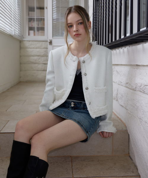 ROSEFRANTZ（ロゼフランツ）の「Soft Fringe Tweed Jacket [Ivory]（その他アウター・レディース・アイボリー・OS）」の20枚目の写真