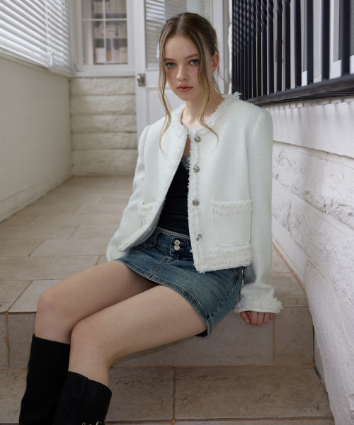 ROSEFRANTZ（ロゼフランツ）の「Soft Fringe Tweed Jacket [Ivory]（その他アウター・レディース・アイボリー・OS）」の21枚目の写真