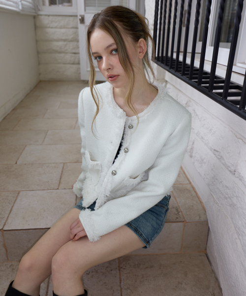 ROSEFRANTZ（ロゼフランツ）の「Soft Fringe Tweed Jacket [Ivory]（その他アウター・レディース・アイボリー・OS）」の22枚目の写真