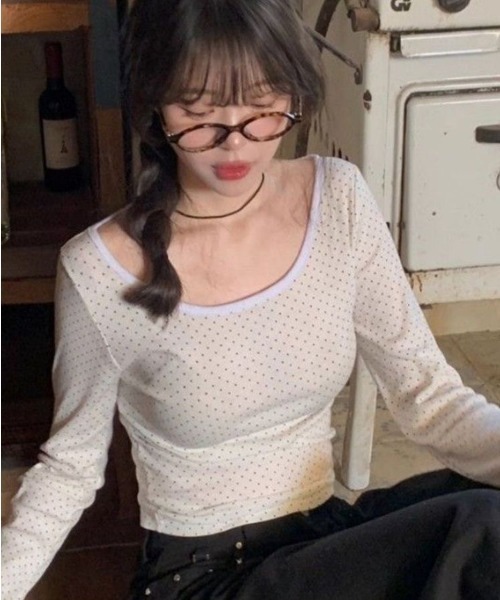 ViViDAY(ビビデー)の「ドット柄ショートカットソー(Tシャツ/カットソー・レディース・ホワイト・M)」の13枚目の写真