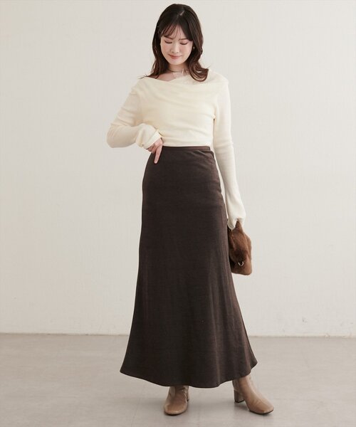natural couture(ナチュラルクチュール)の「ストレッチナロースカート(スカート・レディース・ブラウン/チャコールグレー/ブラック・FREE)」の22枚目の写真