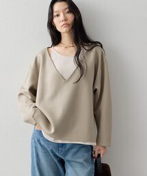 【キャミソール付き】ダンボールVネックプルオーバー