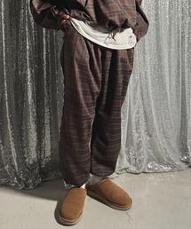 CHECK DRAWSTRING PANTS