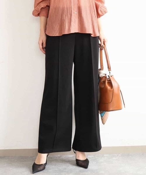 MK MICHEL KLEIN（エムケーミッシェルクラン）の「[洗える]エアリーポンチ ワイドパンツ（その他パンツ・レディース・ブラック・38）」の2枚目の写真