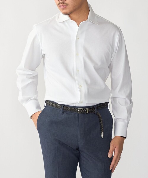 SHIPS(シップス)の「MADE IN JAPAN ホワイト ジャージー ワンピースカラー シャツ(Tシャツ/カットソー・メンズ・ホワイト・LARGE/SMALL/MEDIUM/X-LARGE)」の1枚目の写真