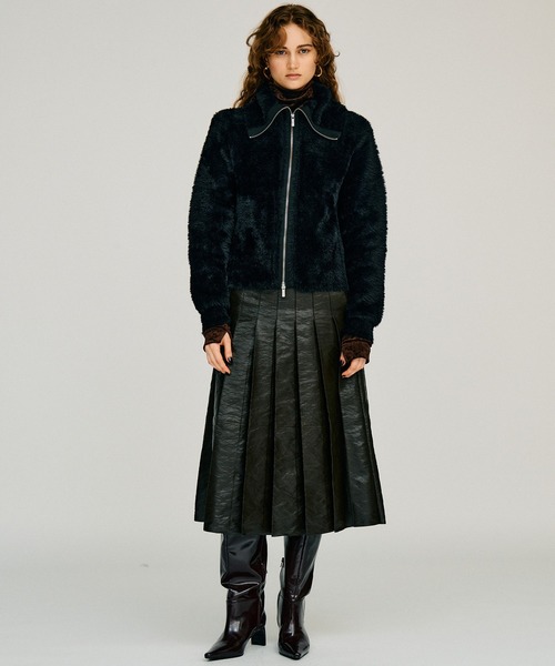 PRANK PROJECT(プランクプロジェクト)の「【2026Winter Pre-Order】シンセティックレザープリーツスカート / Synthetic Leather Pleated Skirt(スカート・レディース・ブラック/ブラウン・38/36)」の5枚目の写真