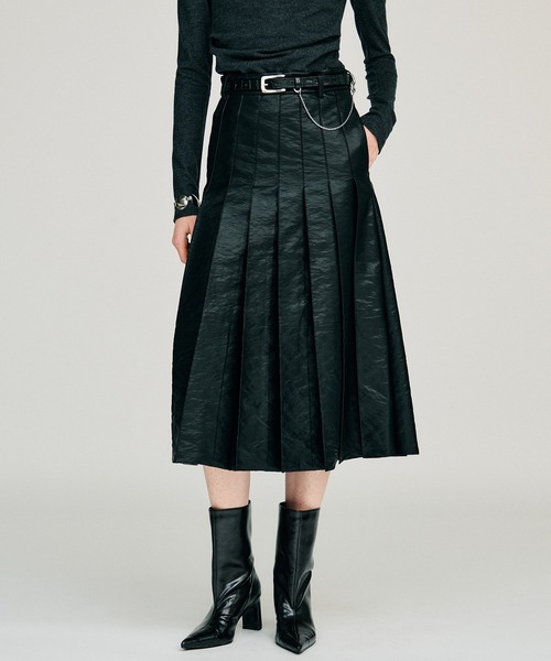 PRANK PROJECT(プランクプロジェクト)の「【2026Winter Pre-Order】シンセティックレザープリーツスカート / Synthetic Leather Pleated Skirt(スカート・レディース・ブラック/ブラウン・38/36)」の7枚目の写真