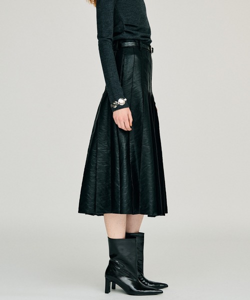 PRANK PROJECT(プランクプロジェクト)の「【2026Winter Pre-Order】シンセティックレザープリーツスカート / Synthetic Leather Pleated Skirt(スカート・レディース・ブラック/ブラウン・38/36)」の10枚目の写真