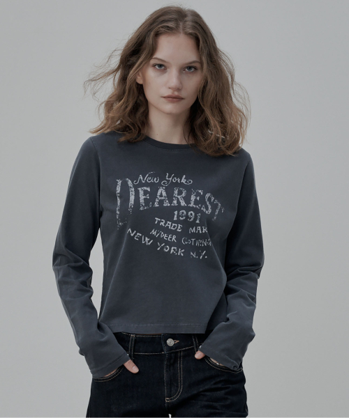 DEARMYDEER(ディアマイディア)の「ニューヨーク アーカイブ ロングスリーブTシャツ (ネイビー)(Tシャツ/カットソー・レディース・ネイビー・FREE)」の2枚目の写真