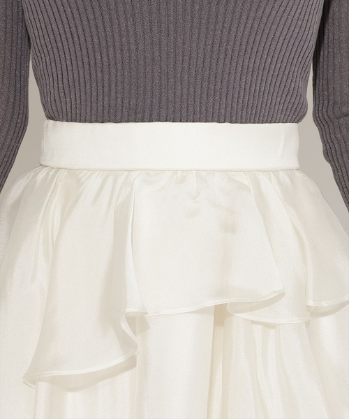 AND COUTURE(アンドクチュール)の「ラッフルフリルティアードスカート(スカート・レディース・ブラック/グレー/アイボリー・MEDIUM/SMALL)」の18枚目の写真
