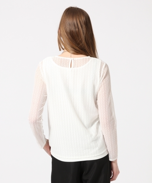 HARE(ハレ)の「2ピースレイヤードレースプルオーバー(HARE)(Tシャツ/カットソー・レディース・オフホワイト/ブラック・FREE)」の12枚目の写真
