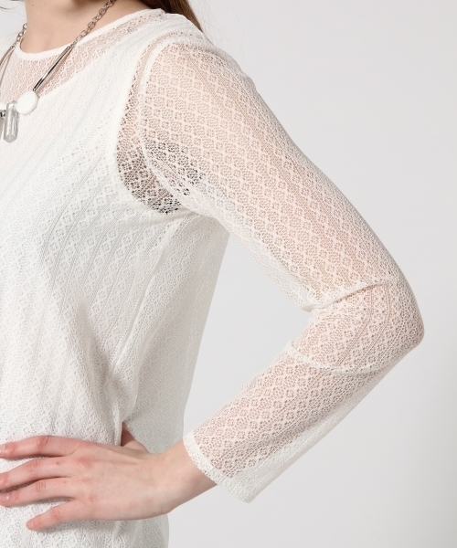 HARE(ハレ)の「2ピースレイヤードレースプルオーバー(HARE)(Tシャツ/カットソー・レディース・オフホワイト/ブラック・FREE)」の14枚目の写真