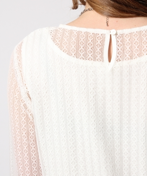 HARE(ハレ)の「2ピースレイヤードレースプルオーバー(HARE)(Tシャツ/カットソー・レディース・オフホワイト/ブラック・FREE)」の8枚目の写真