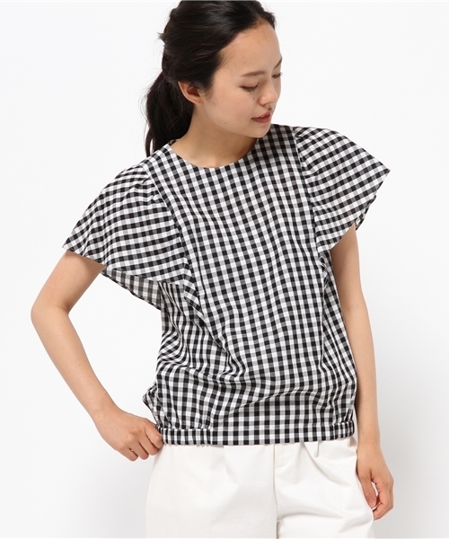 MACKINTOSH PHILOSOPHY(マッキントッシュ フィロソフィー)の「【ウォッシャブル】リネンシャンブレーギンガムブラウス(シャツ/ブラウス・レディース・ブルー/ブラック/カーキ・36/38)」の6枚目の写真