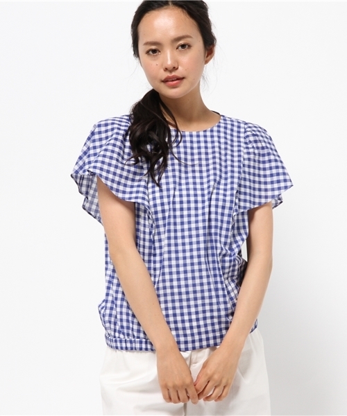 MACKINTOSH PHILOSOPHY(マッキントッシュ フィロソフィー)の「【ウォッシャブル】リネンシャンブレーギンガムブラウス(シャツ/ブラウス・レディース・ブルー/ブラック/カーキ・36/38)」の7枚目の写真