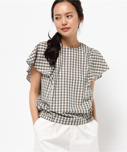 MACKINTOSH PHILOSOPHY(マッキントッシュ フィロソフィー)の「【ウォッシャブル】リネンシャンブレーギンガムブラウス(シャツ/ブラウス・レディース・ブルー/ブラック/カーキ・36/38)」の3枚目の写真