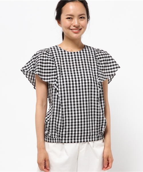 MACKINTOSH PHILOSOPHY(マッキントッシュ フィロソフィー)の「【ウォッシャブル】リネンシャンブレーギンガムブラウス(シャツ/ブラウス・レディース・ブルー/ブラック/カーキ・36/38)」の4枚目の写真