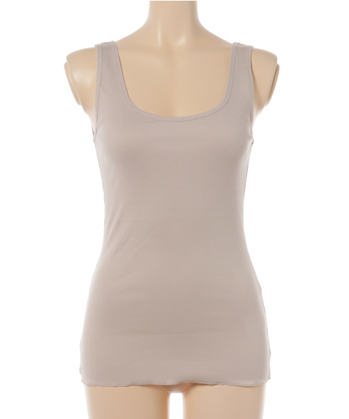 MOUSSY（マウジー）の「RIB TANK TOP（タンクトップ・レディース・ブラック/ホワイト/トップグレー/ベージュ・FREE）」の4枚目の写真
