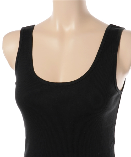 MOUSSY（マウジー）の「RIB TANK TOP（タンクトップ・レディース・ブラック/ホワイト/トップグレー/ベージュ・FREE）」の9枚目の写真