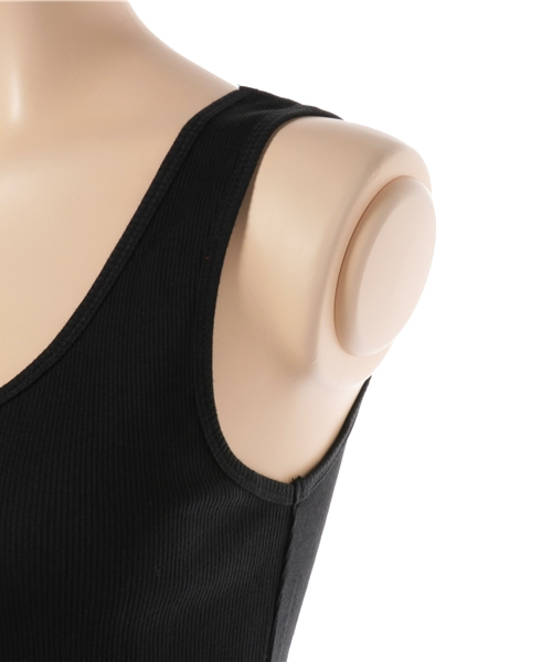 MOUSSY（マウジー）の「RIB TANK TOP（タンクトップ・レディース・ブラック/ホワイト/トップグレー/ベージュ・FREE）」の10枚目の写真