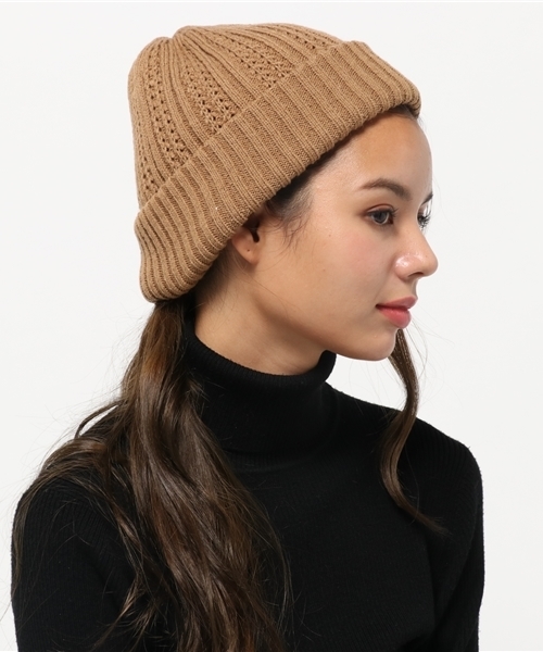 cepo（セポ）の「ヒキソロエニットボウ（ニットキャップ/ビーニー・レディース・ネイビー/ベージュ/グレー・FREE）」の2枚目の写真
