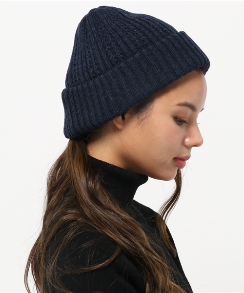 cepo（セポ）の「ヒキソロエニットボウ（ニットキャップ/ビーニー・レディース・ネイビー/ベージュ/グレー・FREE）」の5枚目の写真