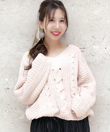 archives | モールヤーンケーブルニットプルオーバー(ニット/セーター)