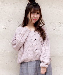 archives | モールヤーンケーブルニットプルオーバー(ニット/セーター)