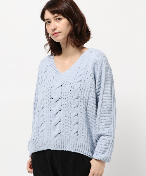 archives（アルシーヴ）の「モールヤーンケーブルニットプルオーバー（ニット/セーター・レディース・サックスブルー/オフホワイト/ピンク/ピンクベージュ・MEDIUM）」の17枚目の写真