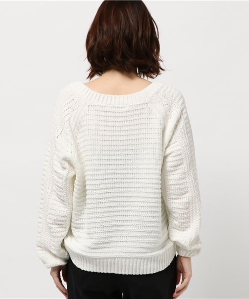 archives（アルシーヴ）の「モールヤーンケーブルニットプルオーバー（ニット/セーター・レディース・サックスブルー/オフホワイト/ピンク/ピンクベージュ・MEDIUM）」の10枚目の写真