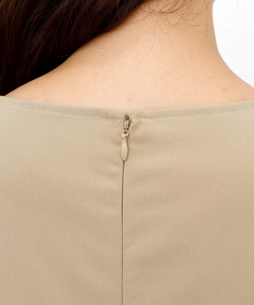 PourVous（プールヴー）の「ミニ丈&七分袖 フォーマル リボンスリーブ 大きいサイズ 結婚式 ワンピースドレス オケージョンドレス お呼ばれ 二次会 成人式 （ドレス・レディース・ベージュ/ネイビー/グレー・L/M/XL/S/4L/XXL）」の10枚目の写真