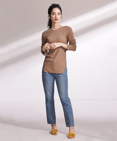 Lee（リー）の「Lee×安西こずえ/別注スリムテーパードパンツUSED（デニムパンツ・レディース・インディゴブルー/ライトインディゴブルー・X-SMALL/SMALL/MEDIUM）」の14枚目の写真