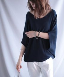 antiqua | シルクタッチVネックドルマンニット(ニット/セーター)