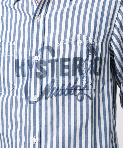 HYSTERIC GLAMOUR（ヒステリックグラマー）の「CLASSICS pt 長袖ワークSH（シャツ/ブラウス・メンズ・インディゴブルー/ネイビー/ホワイト・LARGE/SMALL/MEDIUM）」の11枚目の写真