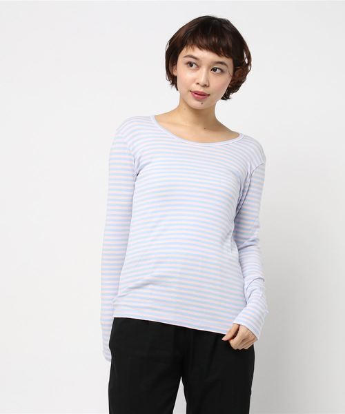 RNA（アールエヌエー）の「L5553-2 フライスボーダーロンT（Tシャツ/カットソー・レディース・エンジ/ピンク/パープル/グリーン/ブルー/オレンジ系その他7/ダークオレンジ/ターコイズブルー/オレンジ/ブラック×レッド/イエロー系その他/パープル系その他/グリーン系その他/オレンジ系その他/ホワイト×ブラック/ホワイト×ブルー/ミント/ブラック×グリーン/グリーン×ピンク/ブラック×イエロー/ブルー系その他/ライトブルー/ベビーピンク・MEDIUM）」の19枚目の写真