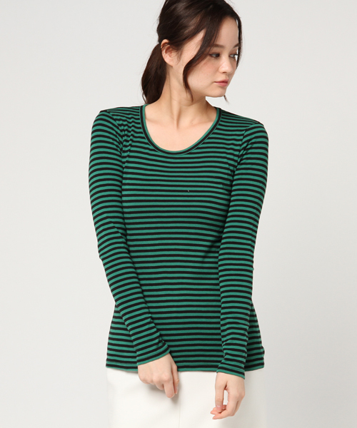 RNA（アールエヌエー）の「L5553-2 フライスボーダーロンT（Tシャツ/カットソー・レディース・エンジ/ピンク/パープル/グリーン/ブルー/オレンジ系その他7/ダークオレンジ/ターコイズブルー/オレンジ/ブラック×レッド/イエロー系その他/パープル系その他/グリーン系その他/オレンジ系その他/ホワイト×ブラック/ホワイト×ブルー/ミント/ブラック×グリーン/グリーン×ピンク/ブラック×イエロー/ブルー系その他/ライトブルー/ベビーピンク・MEDIUM）」の5枚目の写真