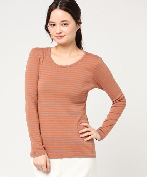 RNA（アールエヌエー）の「L5553-2 フライスボーダーロンT（Tシャツ/カットソー・レディース・エンジ/ピンク/パープル/グリーン/ブルー/オレンジ系その他7/ダークオレンジ/ターコイズブルー/オレンジ/ブラック×レッド/イエロー系その他/パープル系その他/グリーン系その他/オレンジ系その他/ホワイト×ブラック/ホワイト×ブルー/ミント/ブラック×グリーン/グリーン×ピンク/ブラック×イエロー/ブルー系その他/ライトブルー/ベビーピンク・MEDIUM）」の21枚目の写真