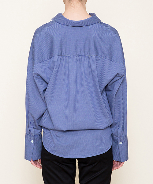 MARIEBELLE JEAN(マリベルジーン)の「MARIEBELLE JEAN ビック2WAYシャツ 33173802(シャツ/ブラウス・レディース・ブルー/ネイビー/ホワイト・S/XS)」の10枚目の写真